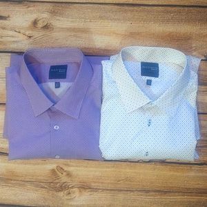 2 men's Madison long sleeve dress shirts